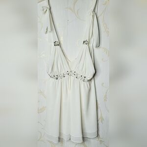 Victoria Secret RARE White Silver Nightie Top Size SMALL Nwot